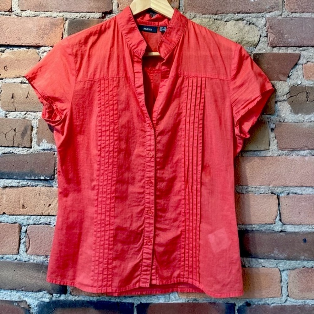 Women’s MEXX Cotton Coral Short-Sleeve Blouse. Size: 6